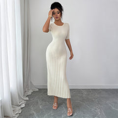Gaovot fashion elegant style short-sleeved bodycon long maxi dress women's elegant sweaer dresses