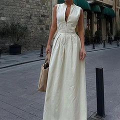 Gaovot Elegant and high-end zipper long maxi dress for women