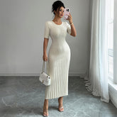 Gaovot fashion elegant style short-sleeved bodycon long maxi dress women's elegant sweaer dresses