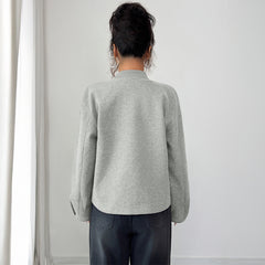 Gaovot Women Stand Collar Zip Up Long Sleeve Cropped Jacket for Casual Outings