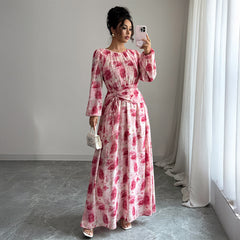 Gaovot Floral Print Long Sleeve Maxi Dress for Vacation