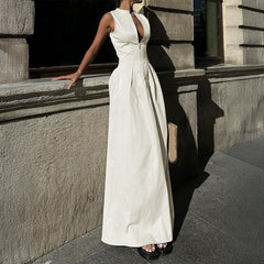 Gaovot Elegant and high-end zipper long maxi dress for women