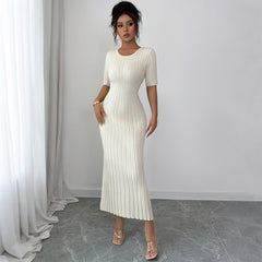Gaovot fashion elegant style short-sleeved bodycon long maxi dress women's elegant sweaer dresses