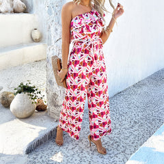 Gaovot European and American casual vacation style off-the-shoulder women jumpsuits