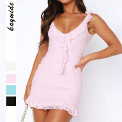 Gaovot European and American Y2K style short halter-neck lace midriff-baring skirt dress for women