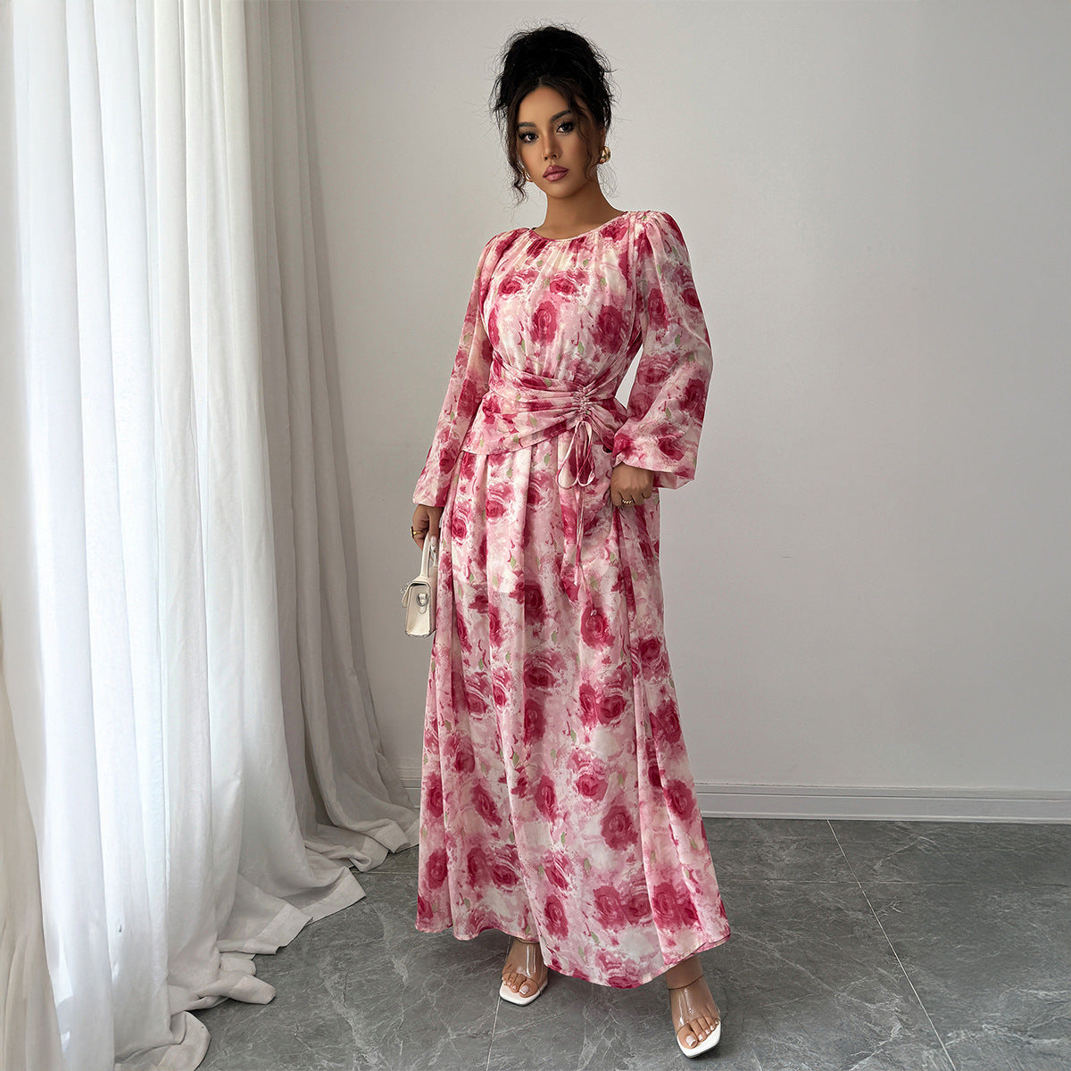 Gaovot Floral Print Long Sleeve Maxi Dress for Vacation