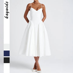 Gaovot European and American style elegant strapless dress strap tunic sexy women long maxi dresses