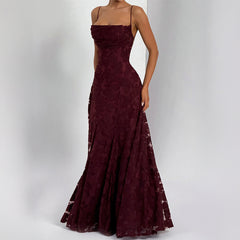 Gaovot European and American style elegant strapless high-waisted long dress, sexy off-shoulder formal dress, women's evening gown