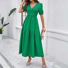 Gaovot European and American style casual high-waisted curved-front women's dress