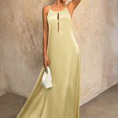 Gaovot Solid-color elegant and sophisticated strapless long dress for ladies